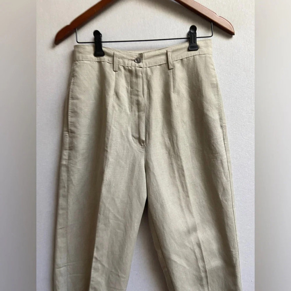 United  Colours of Benetton Made in Italy Linen blend high waisted pants Sz 42 - Picture 4 of 11